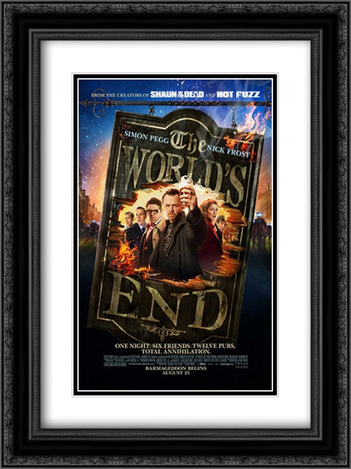 The World's End 18x24 Black Ornate Wood Framed Movie Poster with Double Matting