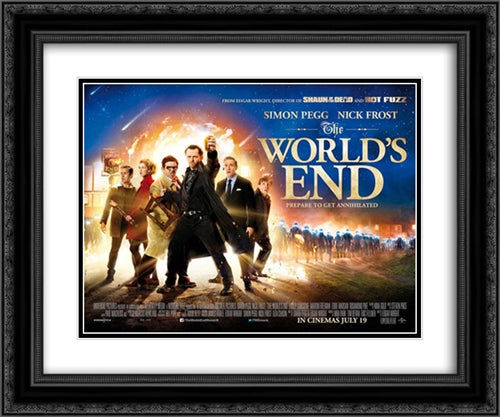 The World's End 24x20 Black Ornate Wood Framed Movie Poster with Double Matting