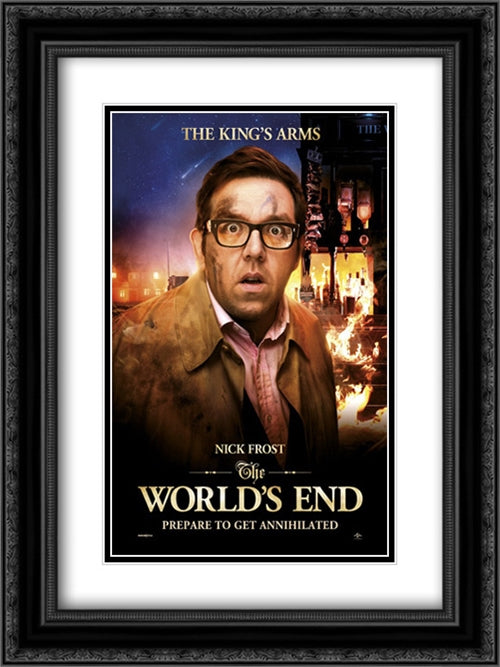 The World's End 18x24 Black Ornate Wood Framed Movie Poster with Double Matting