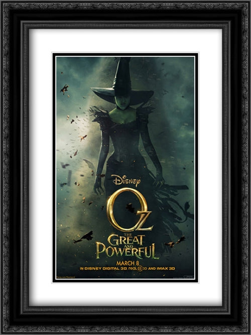 Oz The Great and Powerful 18x24 Black Ornate Wood Framed Movie Poster with Double Matting