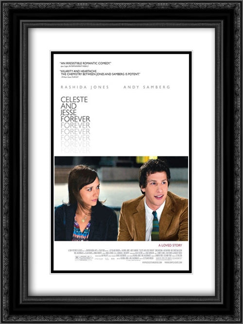 Celeste and Jesse Forever 18x24 Black Ornate Wood Framed Movie Poster with Double Matting