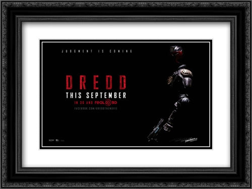 Dredd 24x18 Black Ornate Wood Framed Movie Poster with Double Matting