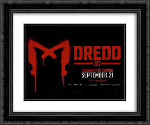 Dredd 24x20 Black Ornate Wood Framed Movie Poster with Double Matting