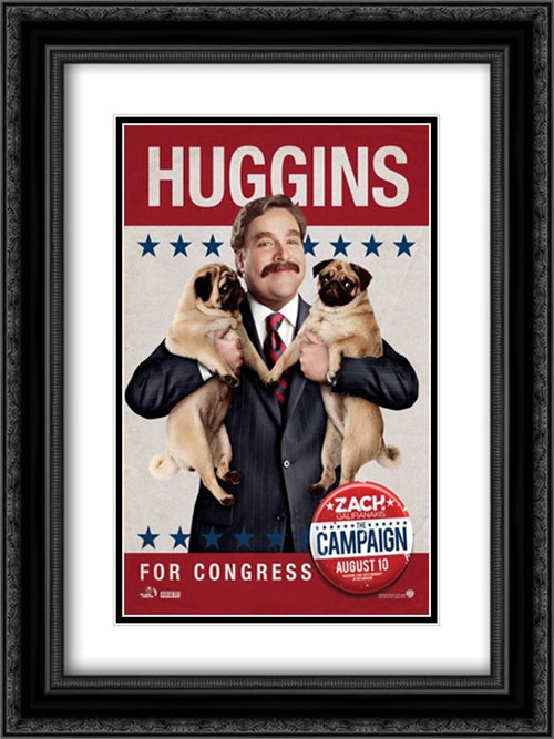The Campaign 18x24 Black Ornate Wood Framed Movie Poster with Double Matting