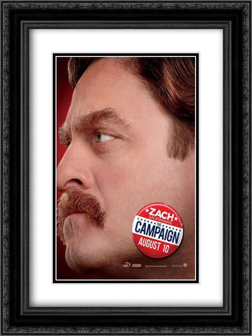 The Campaign 18x24 Black Ornate Wood Framed Movie Poster with Double Matting