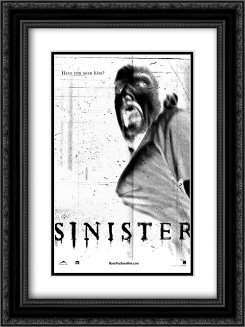Sinister 18x24 Black Ornate Wood Framed Movie Poster with Double Matting