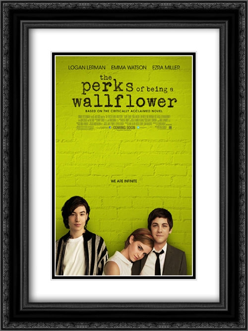 The Perks of Being a Wallflower 18x24 Black Ornate Wood Framed Movie Poster with Double Matting