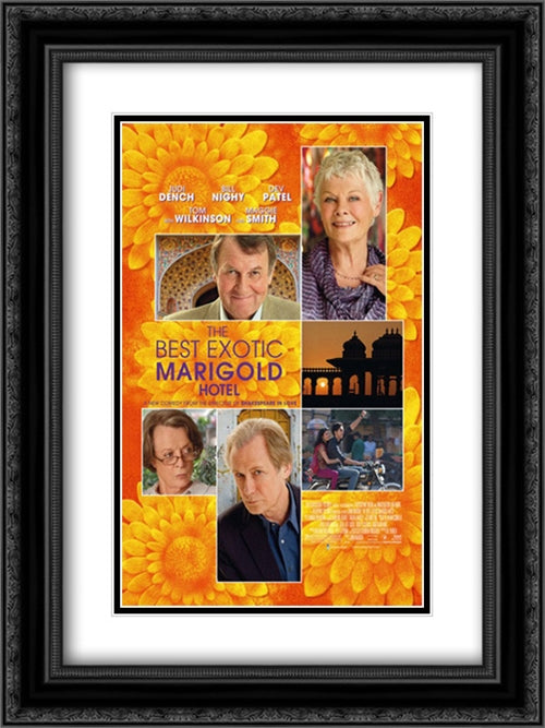 The Best Exotic Marigold Hotel 18x24 Black Ornate Wood Framed Movie Poster with Double Matting