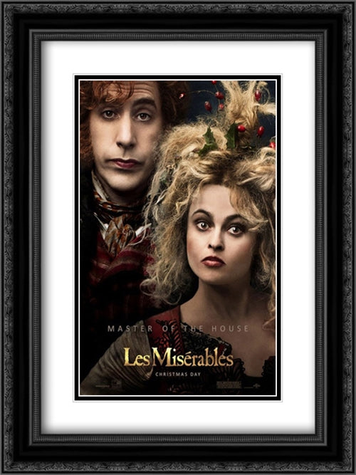 Les Miserables 18x24 Black Ornate Wood Framed Movie Poster with Double Matting
