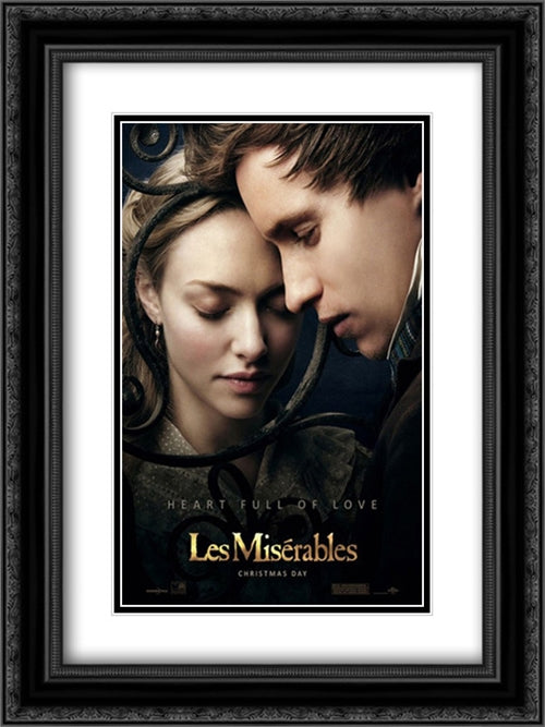 Les Miserables 18x24 Black Ornate Wood Framed Movie Poster with Double Matting