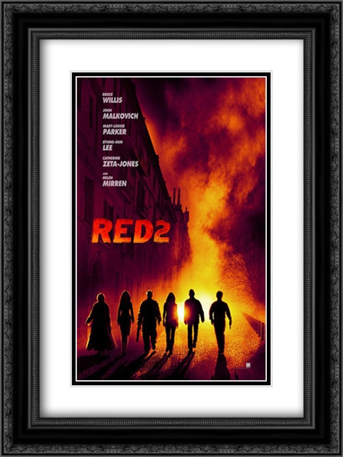 Red 2 18x24 Black Ornate Wood Framed Movie Poster with Double Matting