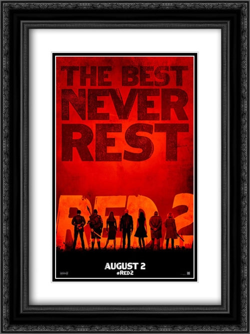 Red 2 18x24 Black Ornate Wood Framed Movie Poster with Double Matting