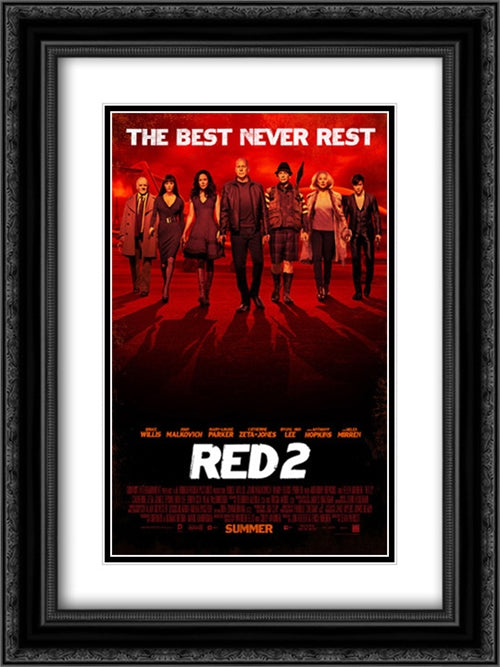 Red 2 18x24 Black Ornate Wood Framed Movie Poster with Double Matting