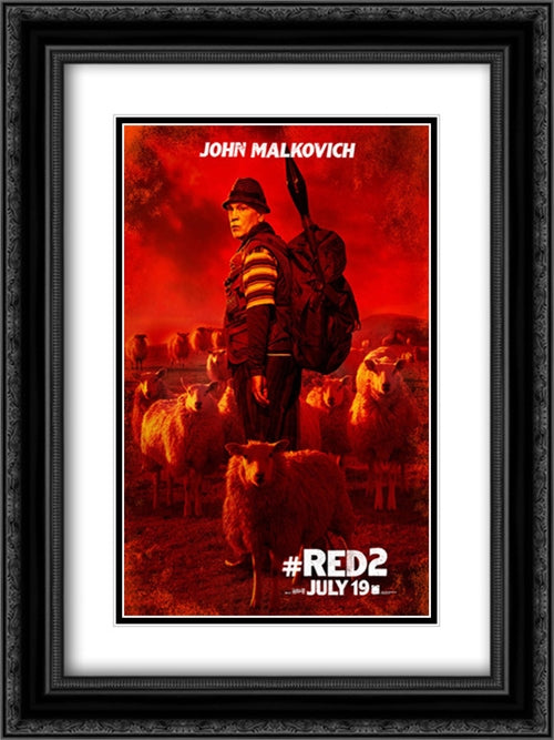 Red 2 18x24 Black Ornate Wood Framed Movie Poster with Double Matting