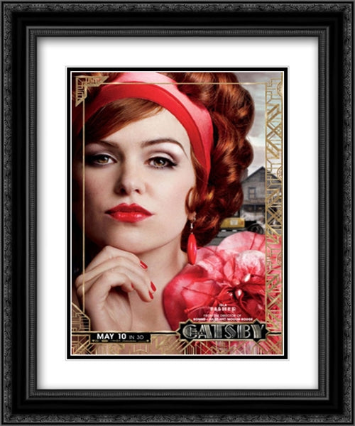 The Great Gatsby 20x24 Black Ornate Wood Framed Movie Poster with Double Matting