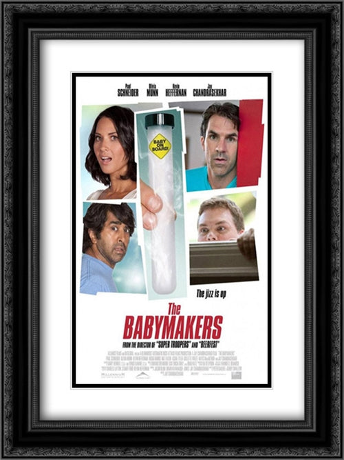 The Babymakers 18x24 Black Ornate Wood Framed Movie Poster with Double Matting