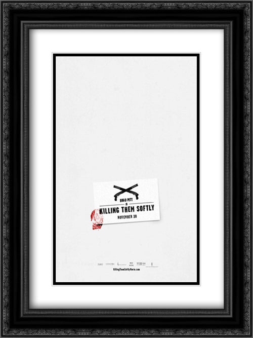 Killing Them Softly 18x24 Black Ornate Wood Framed Movie Poster with Double Matting