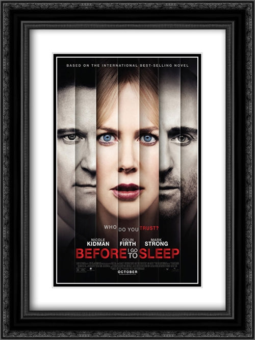 Before I Go To Sleep 18x24 Black Ornate Wood Framed Movie Poster with Double Matting