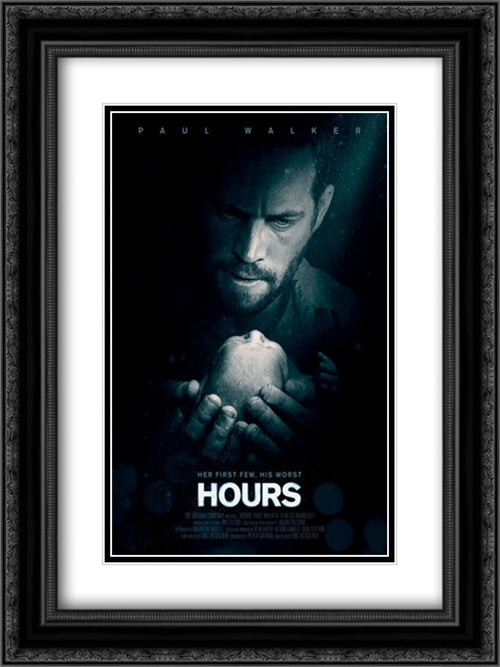 Hours 18x24 Black Ornate Wood Framed Movie Poster with Double Matting