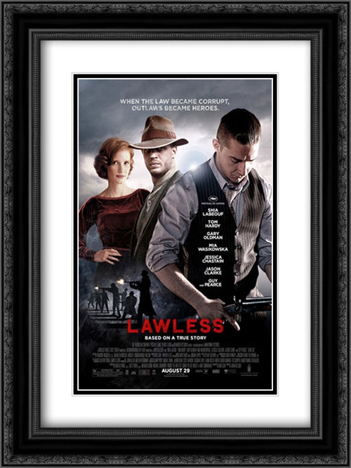 Lawless 18x24 Black Ornate Wood Framed Movie Poster with Double Matting
