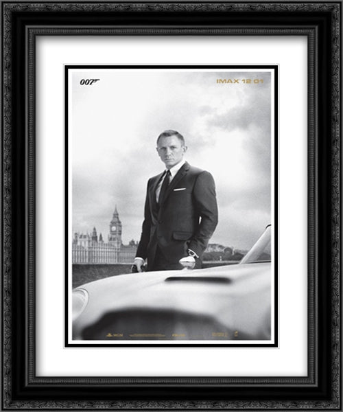 007 Skyfall 20x24 Black Ornate Wood Framed Movie Poster with Double Matting