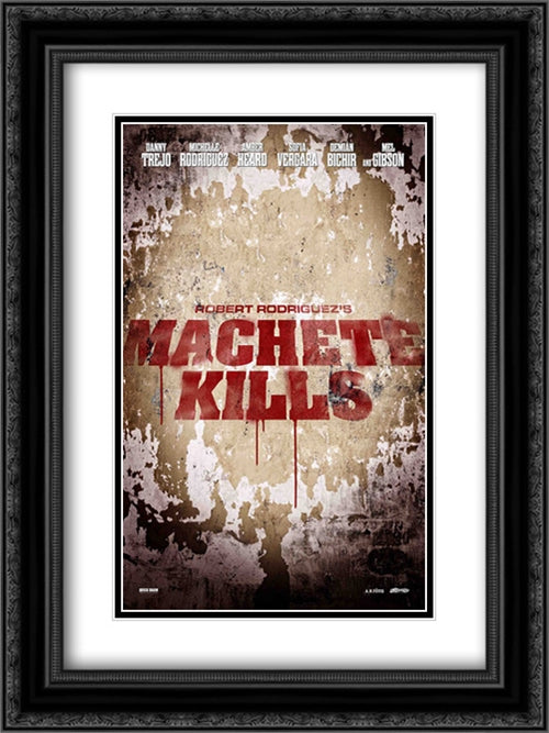 Machete Kills 18x24 Black Ornate Wood Framed Movie Poster with Double Matting