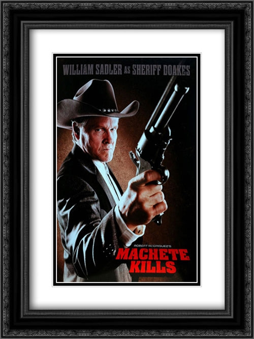 Machete Kills 18x24 Black Ornate Wood Framed Movie Poster with Double Matting