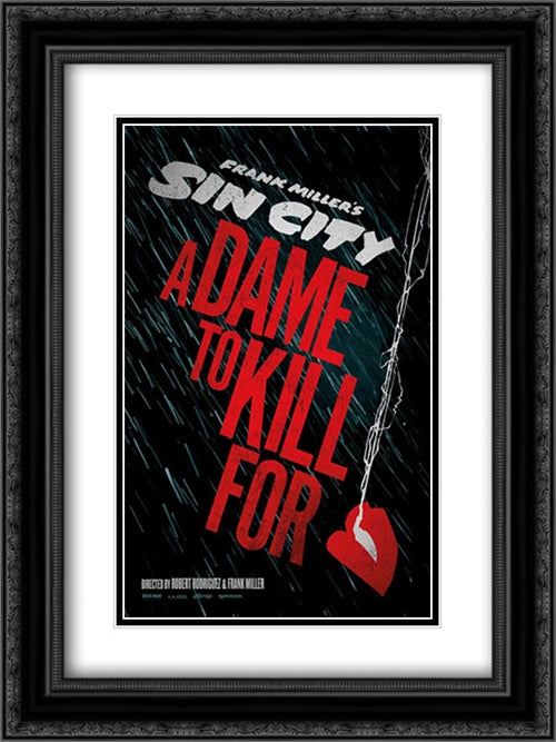 Sin City: A Dame to Kill For 18x24 Black Ornate Wood Framed Movie Poster with Double Matting