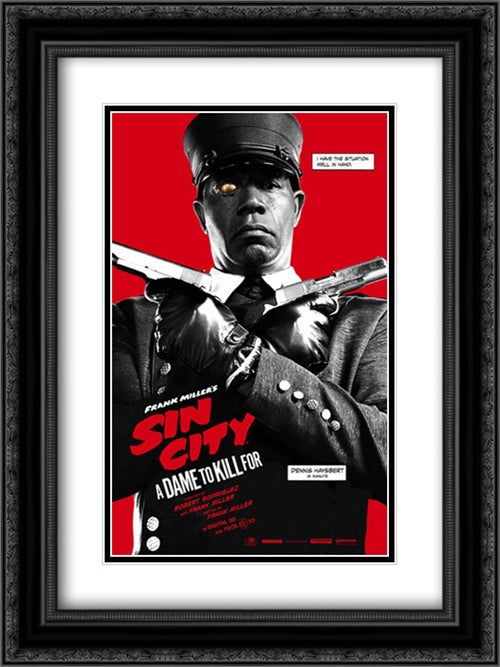 Sin City: A Dame to Kill For 18x24 Black Ornate Wood Framed Movie Poster with Double Matting