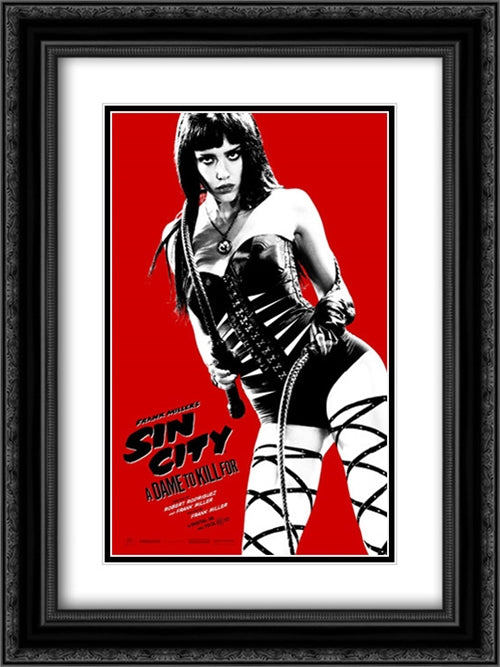 Sin City: A Dame to Kill For 18x24 Black Ornate Wood Framed Movie Poster with Double Matting