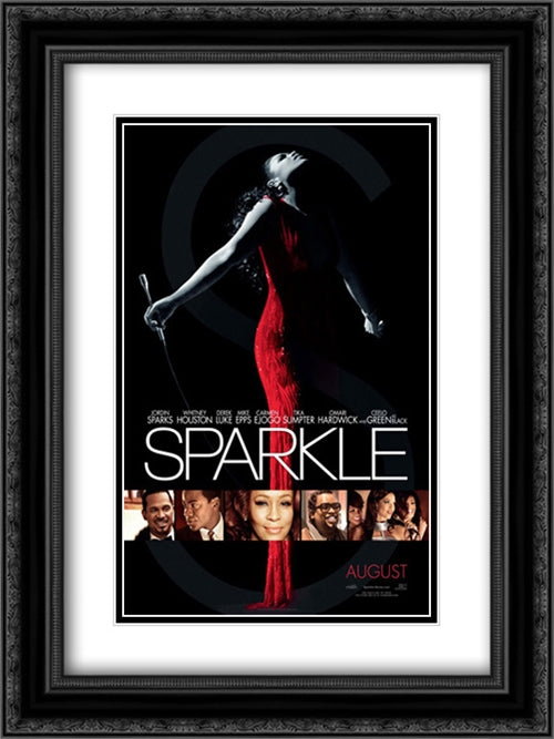 Sparkle 18x24 Black Ornate Wood Framed Movie Poster with Double Matting