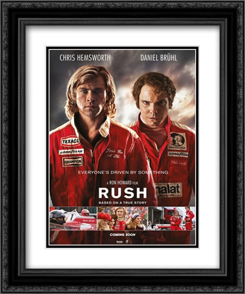 Rush 20x24 Black Ornate Wood Framed Movie Poster with Double Matting