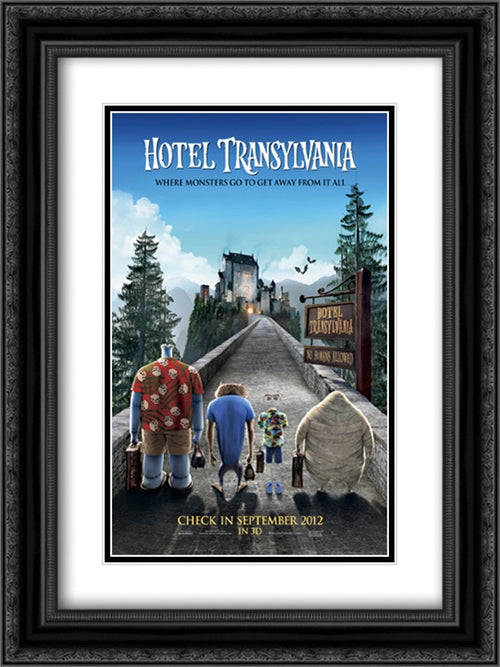 Hotel Transylvania 18x24 Black Ornate Wood Framed Movie Poster with Double Matting