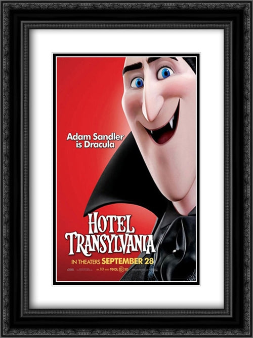 Hotel Transylvania 18x24 Black Ornate Wood Framed Movie Poster with Double Matting