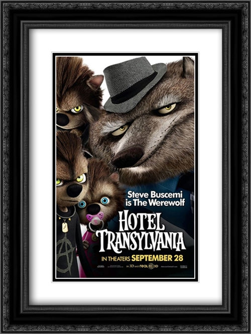 Hotel Transylvania 18x24 Black Ornate Wood Framed Movie Poster with Double Matting