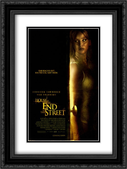 House at the End of the Street 18x24 Black Ornate Wood Framed Movie Poster with Double Matting