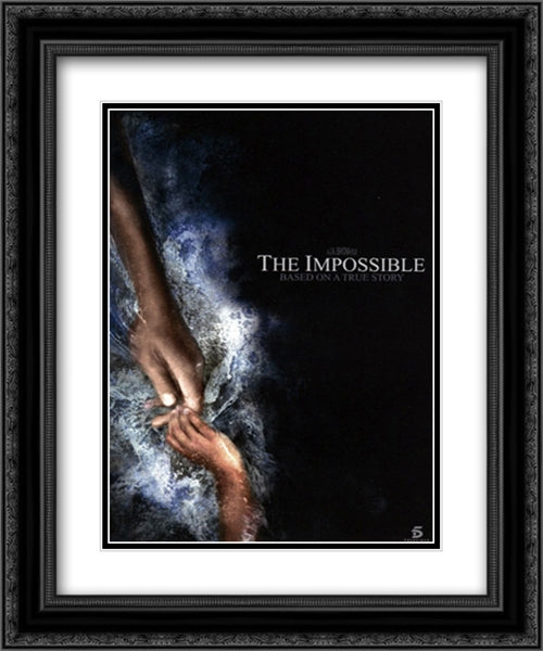 The Impossible 20x24 Black Ornate Wood Framed Movie Poster with Double Matting