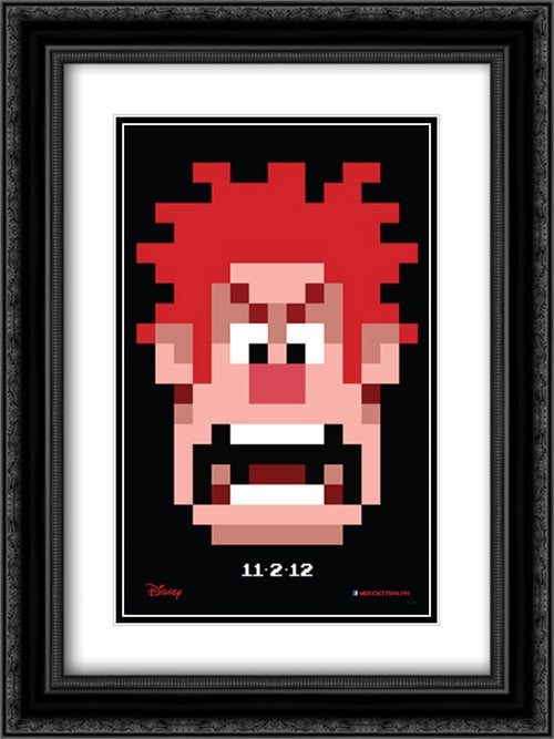 Wreck-It Ralph 18x24 Black Ornate Wood Framed Movie Poster with Double Matting