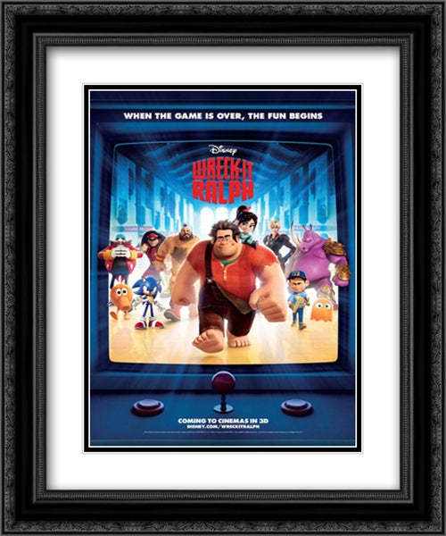 Wreck-It Ralph 20x24 Black Ornate Wood Framed Movie Poster with Double Matting