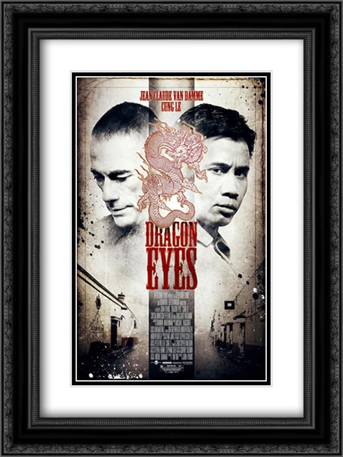 Dragon Eyes 18x24 Black Ornate Wood Framed Movie Poster with Double Matting