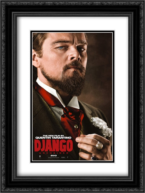 Django Unchained 18x24 Black Ornate Wood Framed Movie Poster with Double Matting