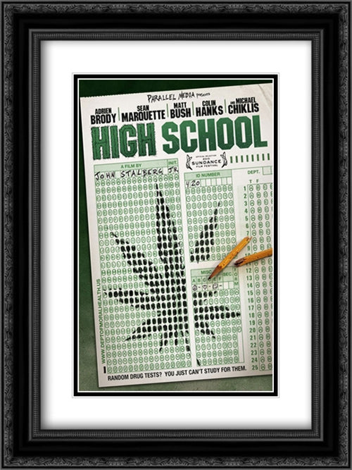 High School 18x24 Black Ornate Wood Framed Movie Poster with Double Matting