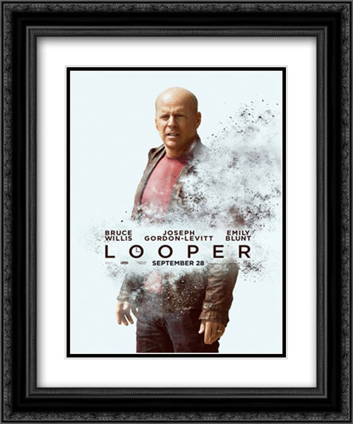 Looper 20x24 Black Ornate Wood Framed Movie Poster with Double Matting