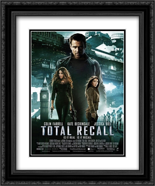 Total Recall 20x24 Black Ornate Wood Framed Movie Poster with Double Matting