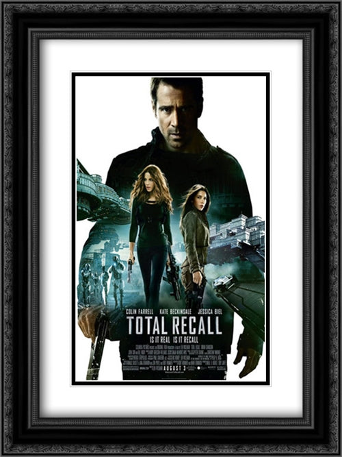 Total Recall 18x24 Black Ornate Wood Framed Movie Poster with Double Matting