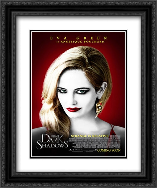 Dark Shadows 20x24 Black Ornate Wood Framed Movie Poster with Double Matting