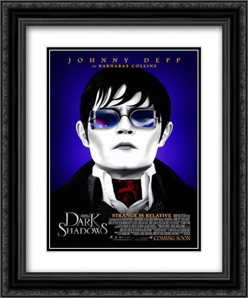 Dark Shadows 20x24 Black Ornate Wood Framed Movie Poster with Double Matting