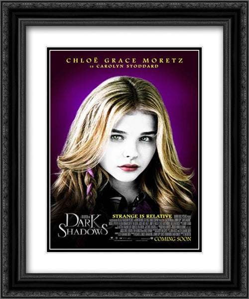 Dark Shadows 20x24 Black Ornate Wood Framed Movie Poster with Double Matting