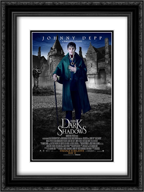 Dark Shadows 18x24 Black Ornate Wood Framed Movie Poster with Double Matting