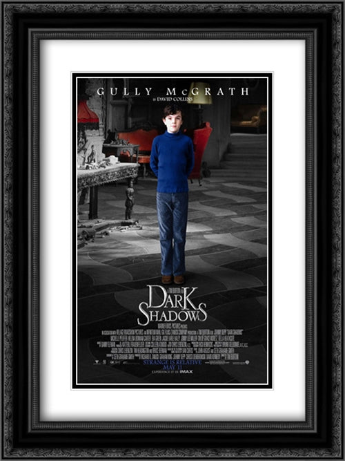 Dark Shadows 18x24 Black Ornate Wood Framed Movie Poster with Double Matting